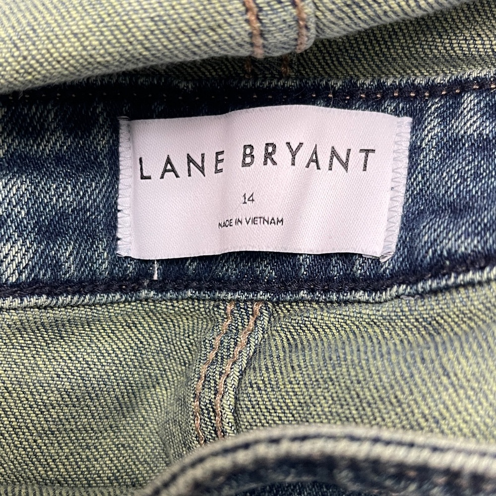 Lane Bryant Overall Denim Boyfriend Y2K Retro 90s Festival Rainbow Pride Blue 14 - Picture 5 of 6